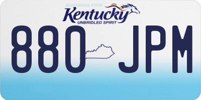 KY license plate 880JPM