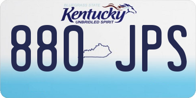 KY license plate 880JPS
