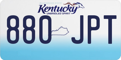 KY license plate 880JPT