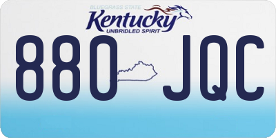 KY license plate 880JQC