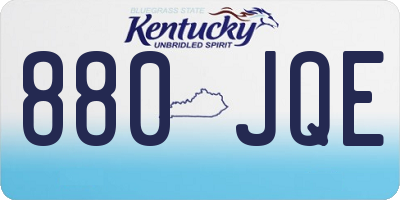 KY license plate 880JQE