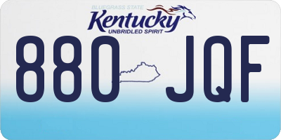 KY license plate 880JQF