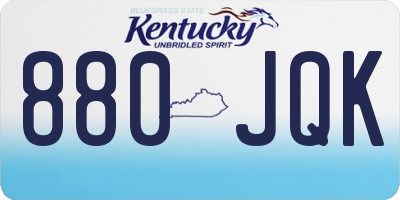KY license plate 880JQK