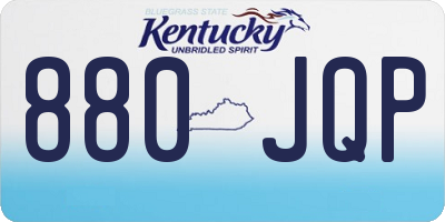 KY license plate 880JQP