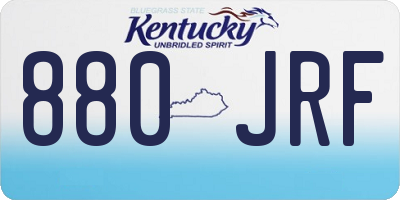 KY license plate 880JRF
