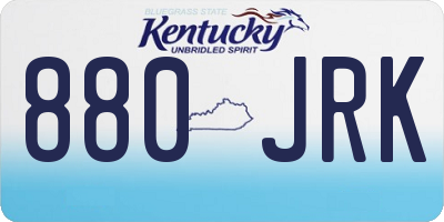 KY license plate 880JRK