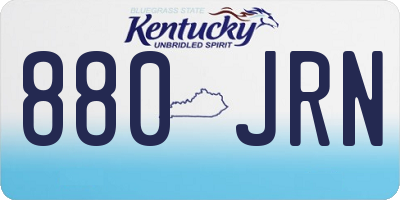 KY license plate 880JRN