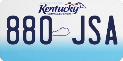 KY license plate 880JSA