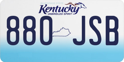KY license plate 880JSB