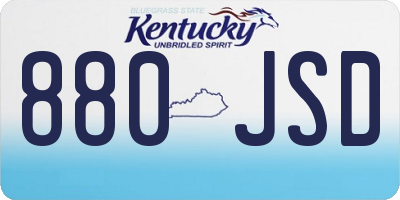 KY license plate 880JSD