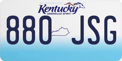 KY license plate 880JSG
