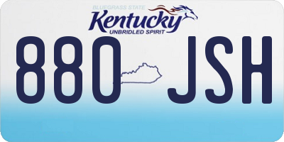 KY license plate 880JSH