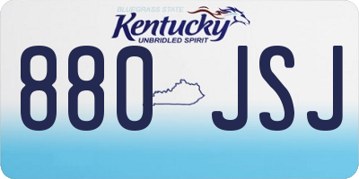 KY license plate 880JSJ