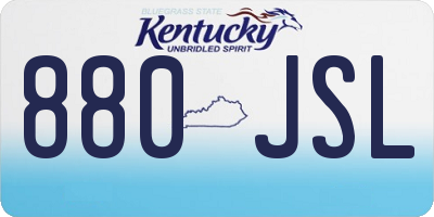 KY license plate 880JSL