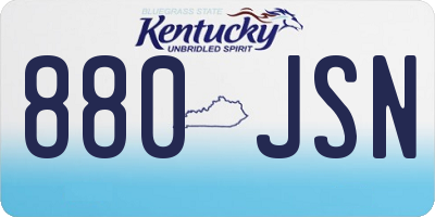 KY license plate 880JSN