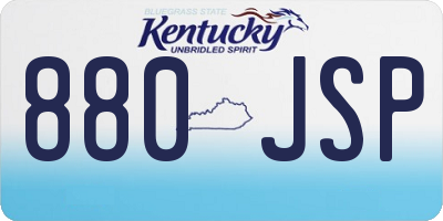 KY license plate 880JSP