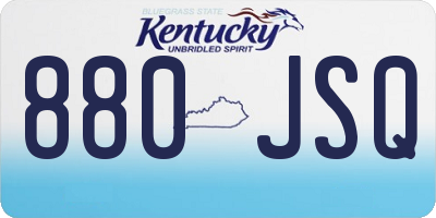 KY license plate 880JSQ