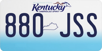 KY license plate 880JSS
