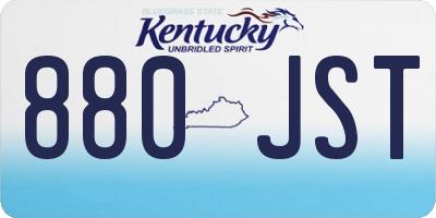 KY license plate 880JST