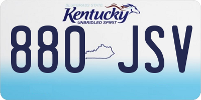 KY license plate 880JSV
