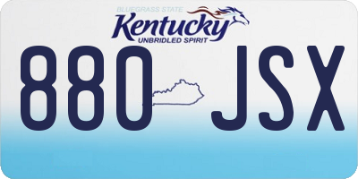 KY license plate 880JSX