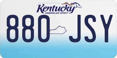 KY license plate 880JSY