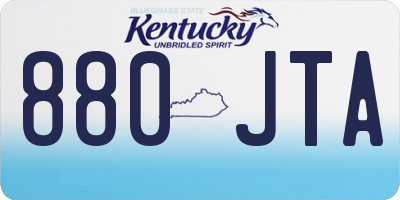 KY license plate 880JTA