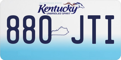 KY license plate 880JTI