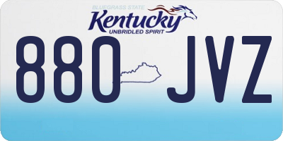 KY license plate 880JVZ
