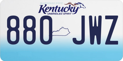 KY license plate 880JWZ