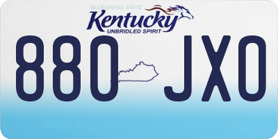 KY license plate 880JXO