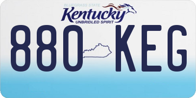 KY license plate 880KEG