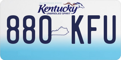 KY license plate 880KFU