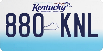 KY license plate 880KNL