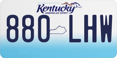KY license plate 880LHW