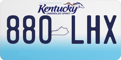 KY license plate 880LHX