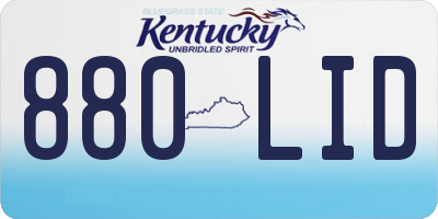 KY license plate 880LID