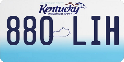 KY license plate 880LIH