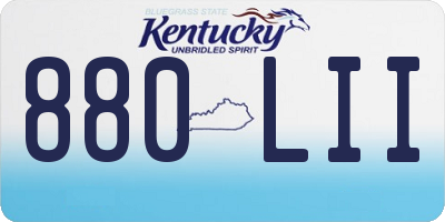 KY license plate 880LII