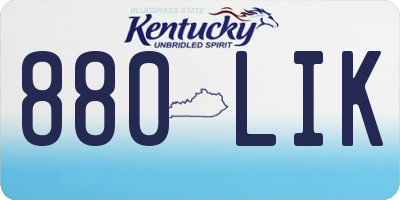 KY license plate 880LIK