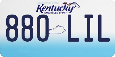 KY license plate 880LIL