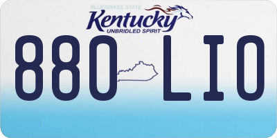 KY license plate 880LIO