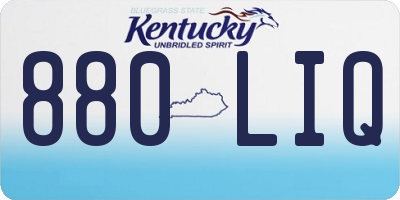 KY license plate 880LIQ