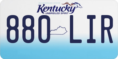 KY license plate 880LIR