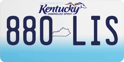 KY license plate 880LIS