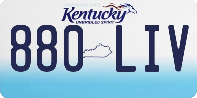KY license plate 880LIV