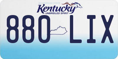 KY license plate 880LIX