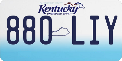 KY license plate 880LIY