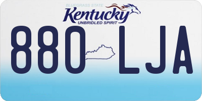 KY license plate 880LJA