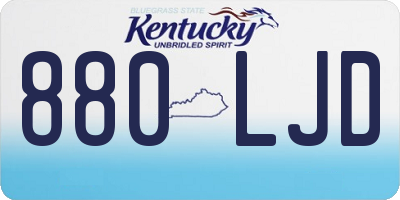 KY license plate 880LJD